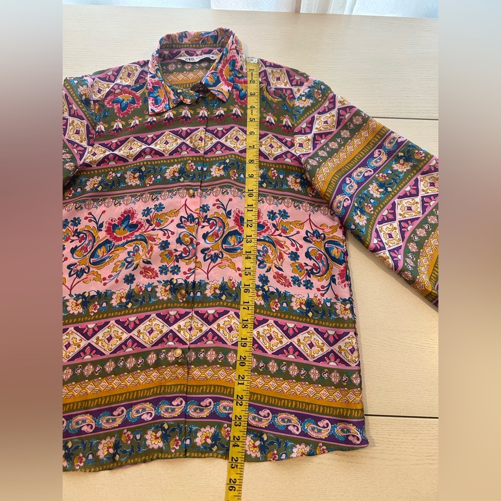 Zara Multicolor Floral Blouse Size XS - Picture 7 of 10